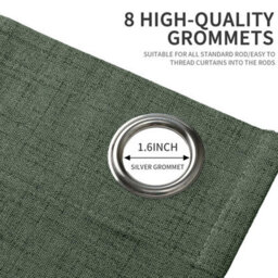 Ameha Sage 100%blackout Curtain Plain Thermal Insulated Window Curtain 66X54' Energy-Efficient 135Gsm Linen Textured Fabric Curtain Pair - thumbnail 7