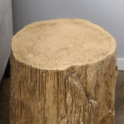 Homcom Concrete Side Table Tree Stump End Table For Indoor Outdoors Natural - thumbnail 8