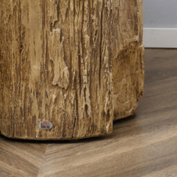 Homcom Concrete Side Table Tree Stump End Table For Indoor Outdoors Natural - thumbnail 9