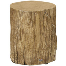 Homcom Concrete Side Table Tree Stump End Table For Indoor Outdoors Natural - thumbnail 2