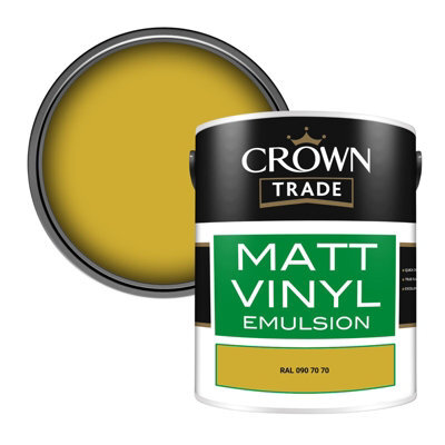 Crown Trade Vinyl Matt Walls & Ceilings Emulsion Paint Ral 090 70 70 (090 70 70) 5L - image 1