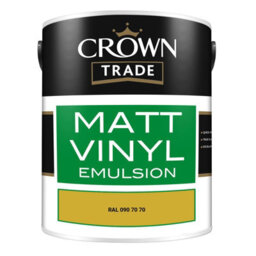Crown Trade Vinyl Matt Walls & Ceilings Emulsion Paint Ral 090 70 70 (090 70 70) 5L - thumbnail 2
