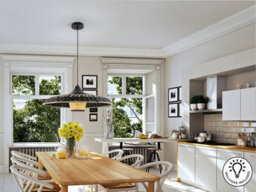 Luminosa Lighting Luminosa Fiji Dome Pendant Ceiling Light Black Xe27 900Lm - Uk Stock - thumbnail 3