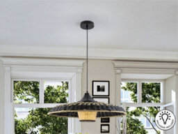 Luminosa Lighting Luminosa Fiji Dome Pendant Ceiling Light Black Xe27 900Lm - Uk Stock - thumbnail 1