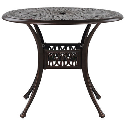 Beliani Outdoor Dining Table For 4 Ancona 90 Cm 90 Cm Metal Dark Brown - image 1
