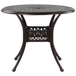 Beliani Outdoor Dining Table For 4 Ancona 90 Cm 90 Cm Metal Dark Brown - thumbnail 1