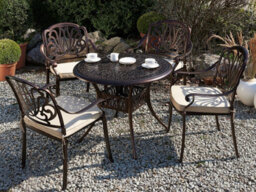 Beliani Outdoor Dining Table For 4 Ancona 90 Cm 90 Cm Metal Dark Brown - thumbnail 2