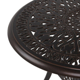 Beliani Outdoor Dining Table For 4 Ancona 90 Cm 90 Cm Metal Dark Brown - thumbnail 5