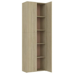 Walplus Office Cabinet Sonoma Oak 60X32X190 Cm Engineered Wood - thumbnail 7