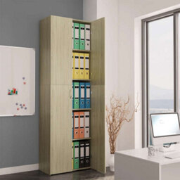 Walplus Office Cabinet Sonoma Oak 60X32X190 Cm Engineered Wood - thumbnail 1