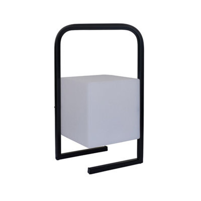 Valuelights Corte Black Metal Table Lamp With Rechargeable Colour Changing Led Shade - image 1