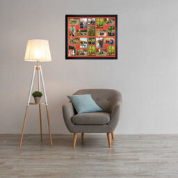 AK Frames 80X70Cm Black Modern Multi Photo Frame With Poppy Red Mount - Holds 20 Apertures (18X) 6X4, (2X) 4X4 Photos - thumbnail 3