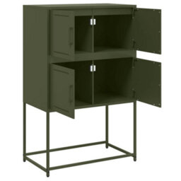 Berkfield Sideboard Olive Green 68.5X38.5X107 Cm Steel - thumbnail 9