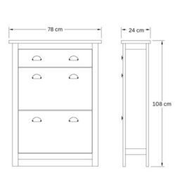 Gfw Lancaster 2 Door 1 Drawer Shoe Cabinet Black - thumbnail 7