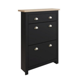 Gfw Lancaster 2 Door 1 Drawer Shoe Cabinet Black - thumbnail 2
