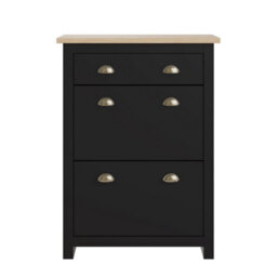 Gfw Lancaster 2 Door 1 Drawer Shoe Cabinet Black - thumbnail 4