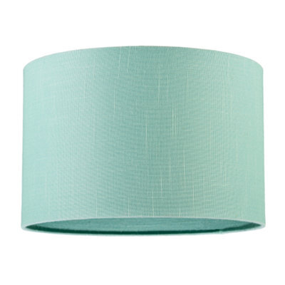 Happy Homewares Designer Emerald Bay Green Textured Linen Fabric Circular Lamp Shade - image 1