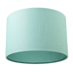 Happy Homewares Designer Emerald Bay Green Textured Linen Fabric Circular Lamp Shade - thumbnail 4