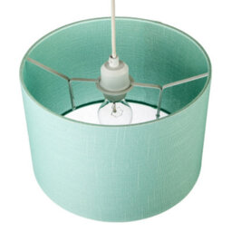 Happy Homewares Designer Emerald Bay Green Textured Linen Fabric Circular Lamp Shade - thumbnail 3
