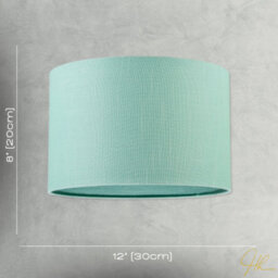 Happy Homewares Designer Emerald Bay Green Textured Linen Fabric Circular Lamp Shade - thumbnail 7