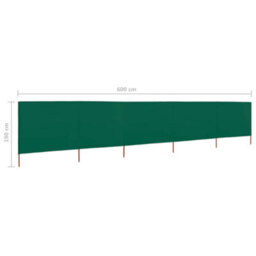 Berkfield 5-Panel Wind Screen Fabric 600X160 Cm Green - thumbnail 6