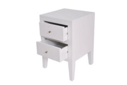 Wyld Haus Rosemary White Wood Grain Two-Drawer Bedside Table - thumbnail 4