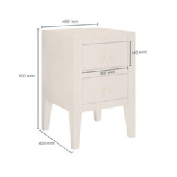 Wyld Haus Rosemary White Wood Grain Two-Drawer Bedside Table - thumbnail 5