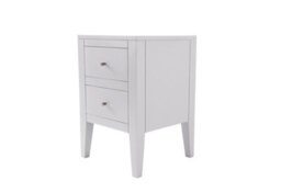 Wyld Haus Rosemary White Wood Grain Two-Drawer Bedside Table - thumbnail 3