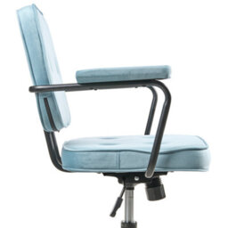 Beliani Desk Chair Pawnee Velvet Light Blue - thumbnail 5