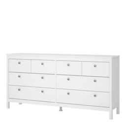 Wyld Haus Gossmere White 8-Drawer Wide Wooden Dresser With Silver Handles - thumbnail 4
