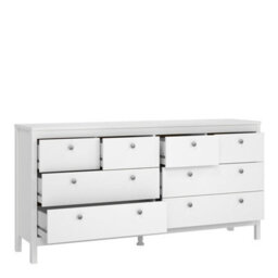 Wyld Haus Gossmere White 8-Drawer Wide Wooden Dresser With Silver Handles - thumbnail 6