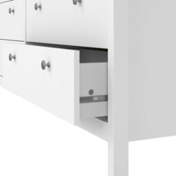 Wyld Haus Gossmere White 8-Drawer Wide Wooden Dresser With Silver Handles - thumbnail 7