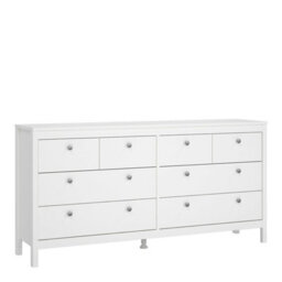 Wyld Haus Gossmere White 8-Drawer Wide Wooden Dresser With Silver Handles - thumbnail 2