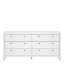 Wyld Haus Gossmere White 8-Drawer Wide Wooden Dresser With Silver Handles - thumbnail 3