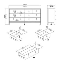 Wyld Haus Gossmere White 8-Drawer Wide Wooden Dresser With Silver Handles - thumbnail 9