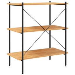 Vidaxl 3-Tier Shelving Unit Black And Oak 80X40X92 Cm - thumbnail 5