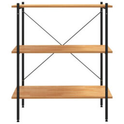Vidaxl 3-Tier Shelving Unit Black And Oak 80X40X92 Cm - thumbnail 3