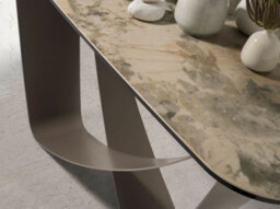 Angel Cerda Stylish Rectangular Console Table In Porcelain Marble And Taupe Steel - thumbnail 4