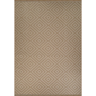 Livabliss Mystery-Washable Tan Beige Ivory Modern Living Dining Jute Rug 198 X 275 Cm Easy Care, Non Shedding - image 1