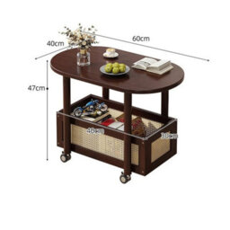 Portable Wheels Mobile Table Laptop Desk Adjustable Height Overbed Sofa Side - thumbnail 2