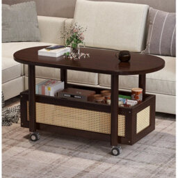Portable Wheels Mobile Table Laptop Desk Adjustable Height Overbed Sofa Side - thumbnail 3