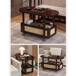 Portable Wheels Mobile Table Laptop Desk Adjustable Height Overbed Sofa Side - thumbnail 6