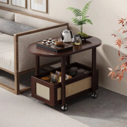 Portable Wheels Mobile Table Laptop Desk Adjustable Height Overbed Sofa Side - thumbnail 5