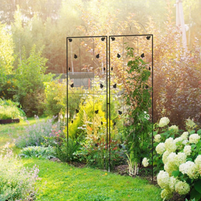 Outsunny Set Of 2 Metal Trellis For Climbing Plants, Leaf Design, 50 X 181Cm - image 1