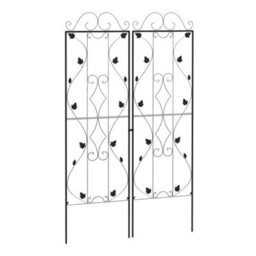 Outsunny Set Of 2 Metal Trellis For Climbing Plants, Leaf Design, 50 X 181Cm - thumbnail 2
