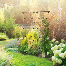 Outsunny Set Of 2 Metal Trellis For Climbing Plants, Leaf Design, 50 X 181Cm - thumbnail 1
