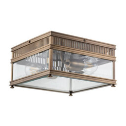 Luminosa Lighting Elstead Holborn 2 Light Outdoor Decorative Flush, Dark Bronze Ip44