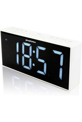 Grouptronics Gtcr-T1M White Large Digit Digital Alarm Clock Radio With 9-Inch Display And Adjustable Brightness Control - image 1