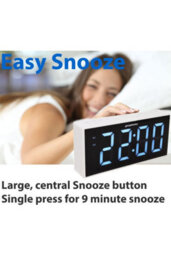 Grouptronics Gtcr-T1M White Large Digit Digital Alarm Clock Radio With 9-Inch Display And Adjustable Brightness Control - thumbnail 2