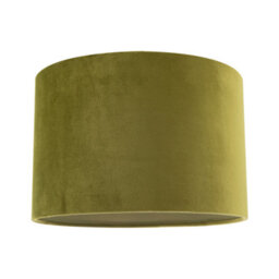 Happy Homewares Soft Velvet Olive Green Fabric Round Lamp Shade For Table Or Pendant - thumbnail 1